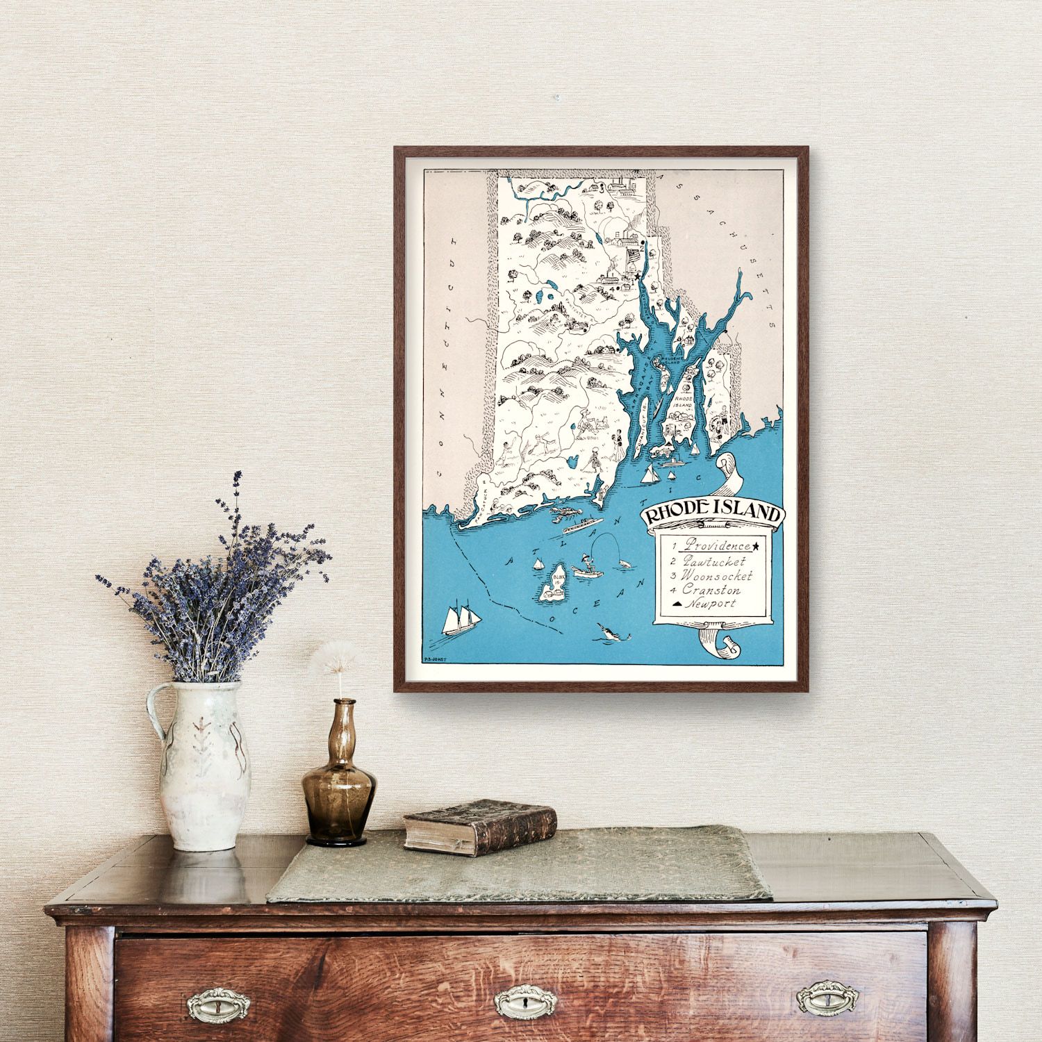 Vintage Map of Rhode Island 1931