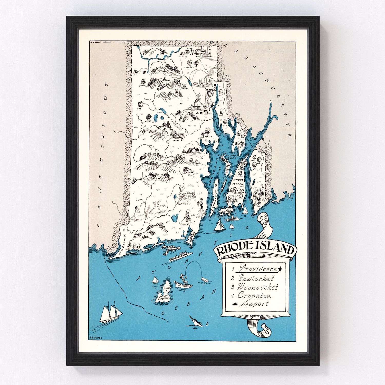 Vintage Map of Rhode Island 1931