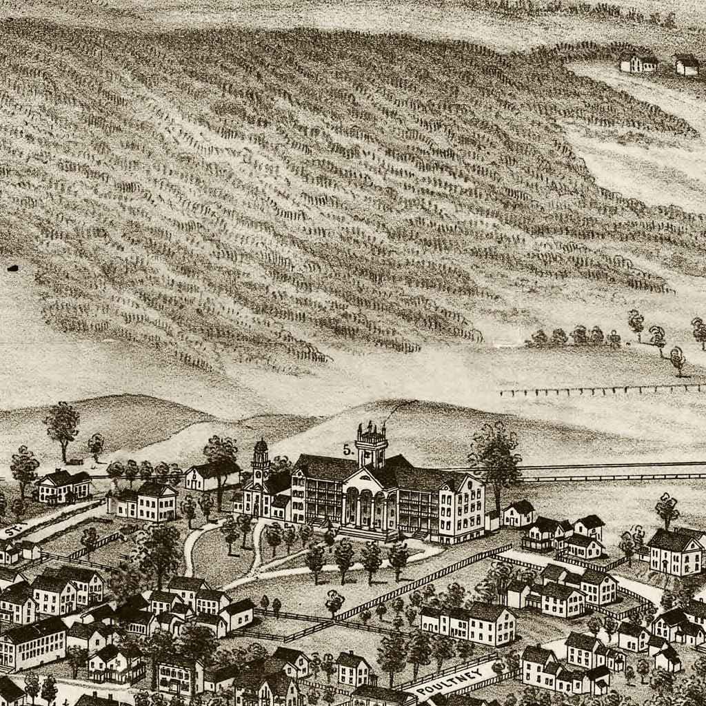 Vintage Map of Castleton, Vermont 1886