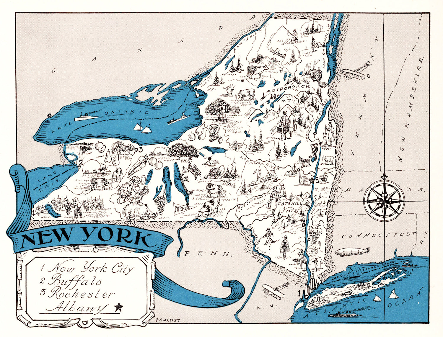 Vintage Map of New York 1931