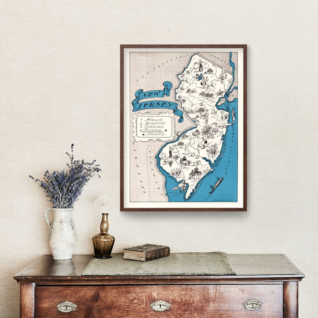 Vintage Map of New Jersey 1931