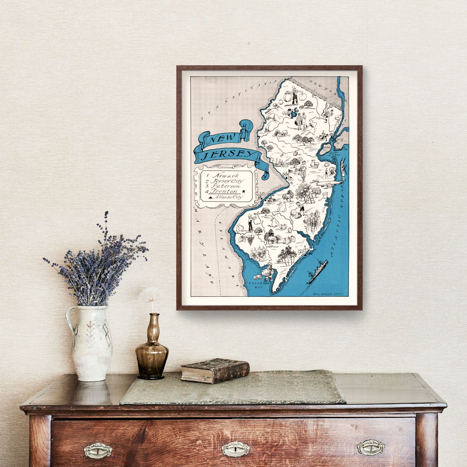 Vintage Map of New Jersey 1931
