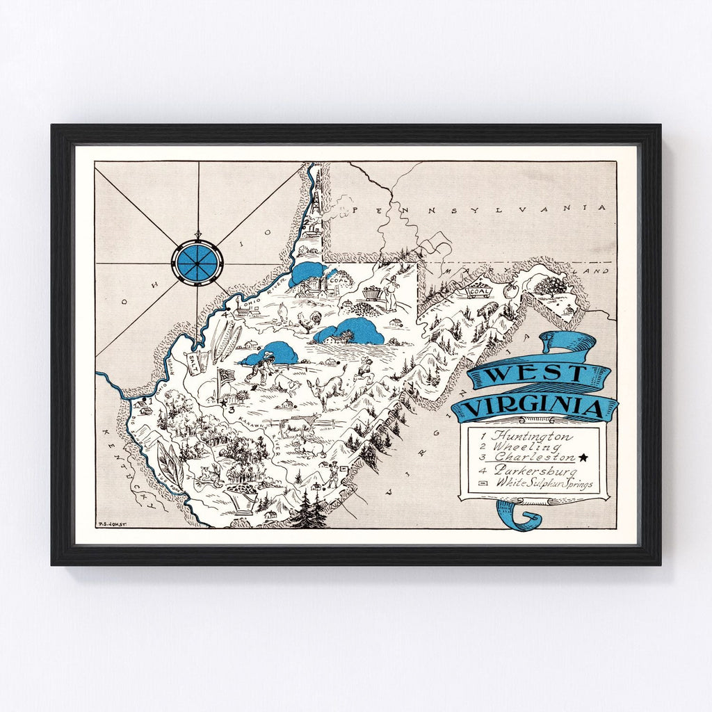 Vintage Map of West Virginia 1931