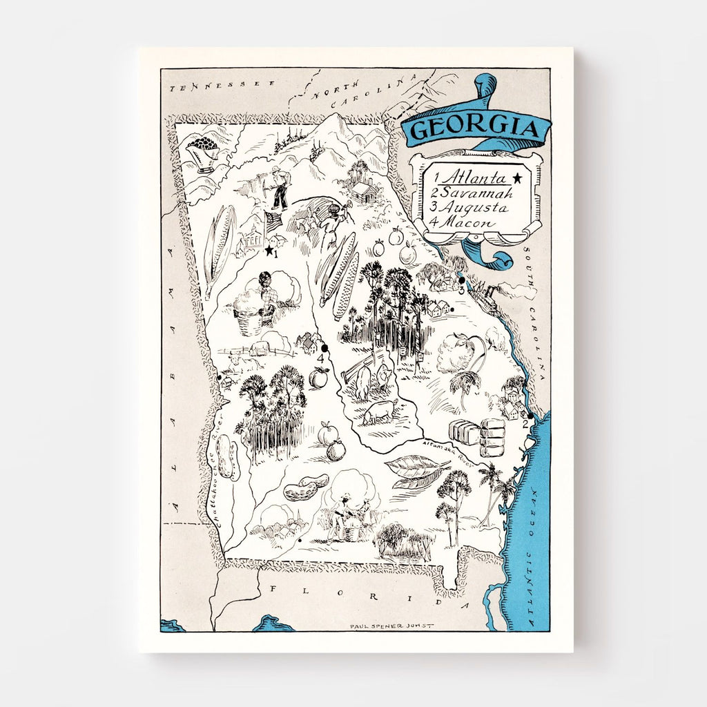 Vintage Map of Georgia 1931