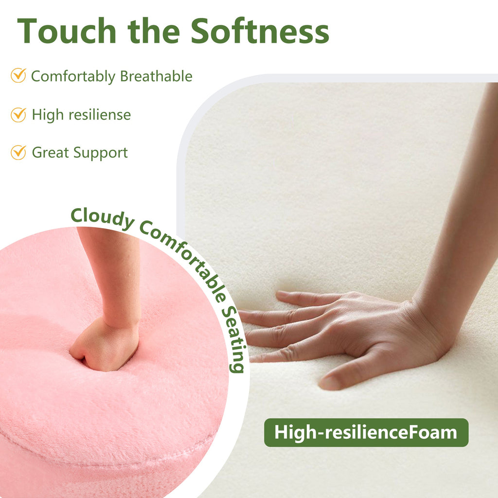 71-inch folding sofa bed, chenille futon sofa bed, high-density foam convertible sofa bed, folding floor sofa bed for living room, guest room, bedroom, pink