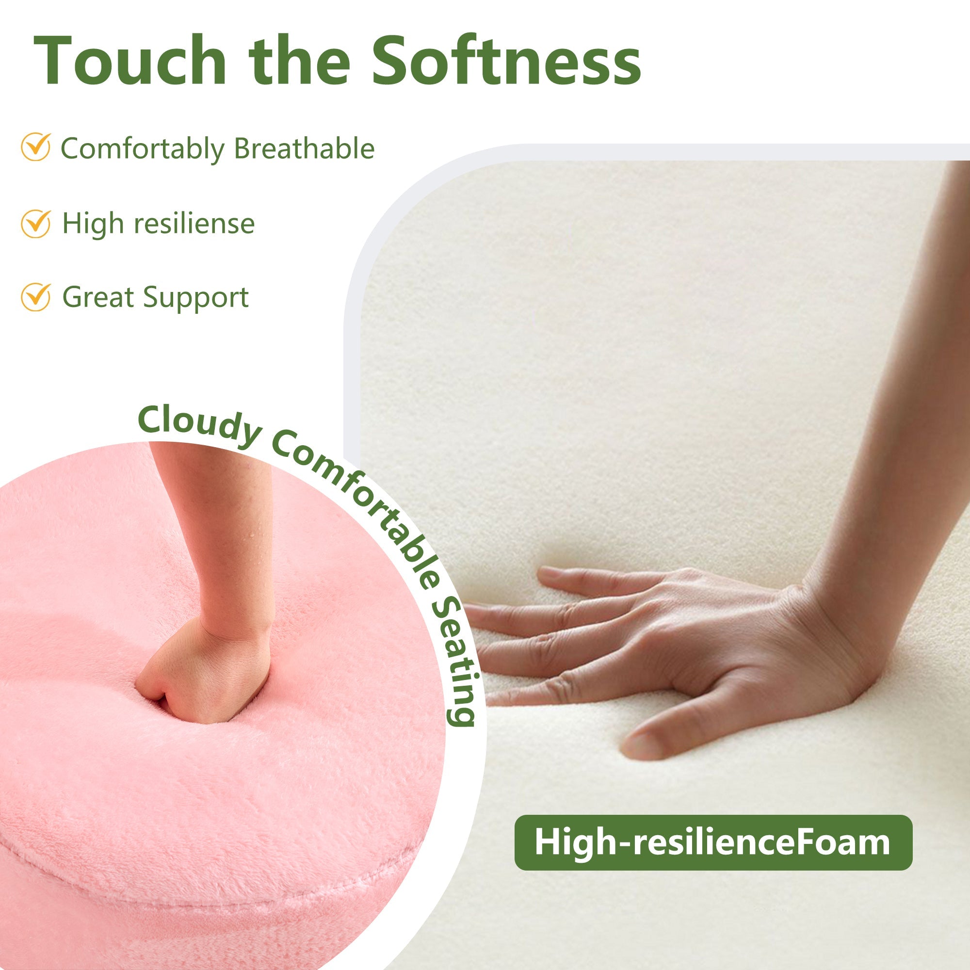 71-inch folding sofa bed, chenille futon sofa bed, high-density foam convertible sofa bed, folding floor sofa bed for living room, guest room, bedroom, pink