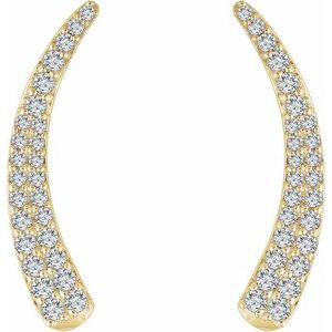 14K Yellow Gold 3/8 CTW Natural Diamond Ear Climbers – image 2