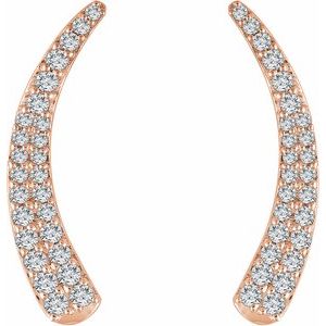 14K Rose Gold 3/8 CTW Natural Diamond Ear Climbers – image 2