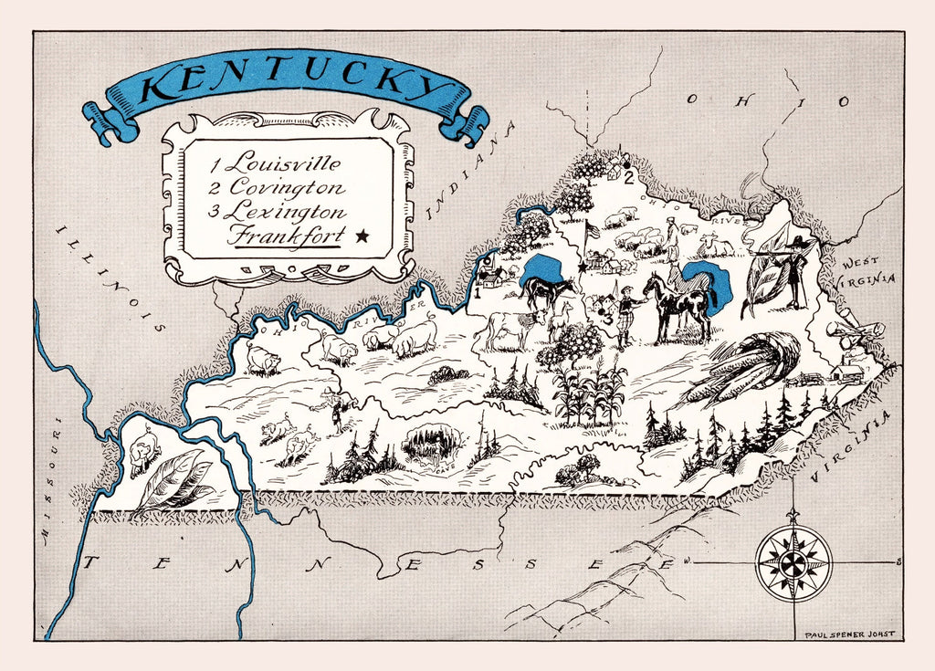 Vintage Map of Kentucky 1931