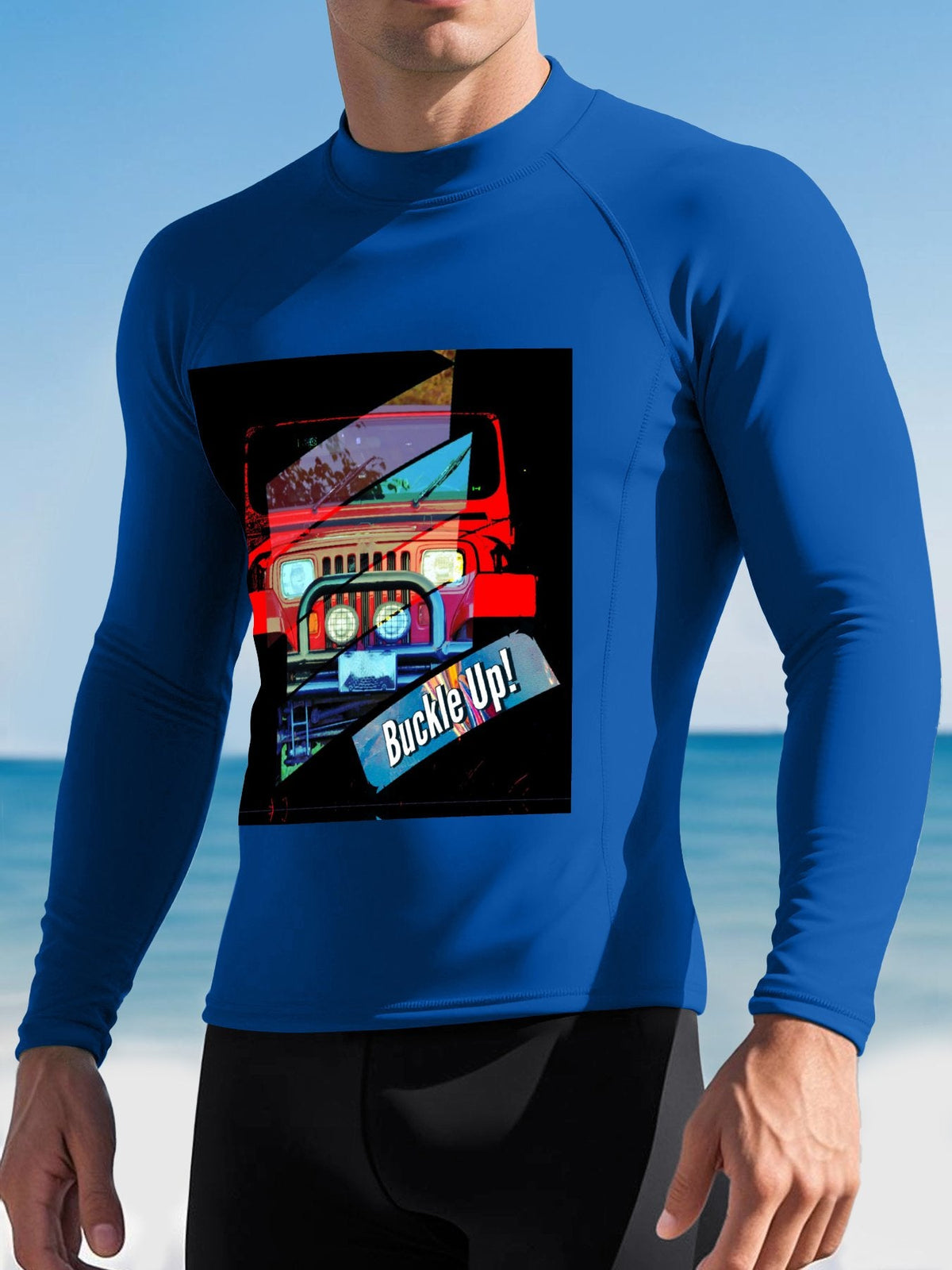 Men's Buckle Up! 4-wheel Drive Long-Sleeve Surfing Top