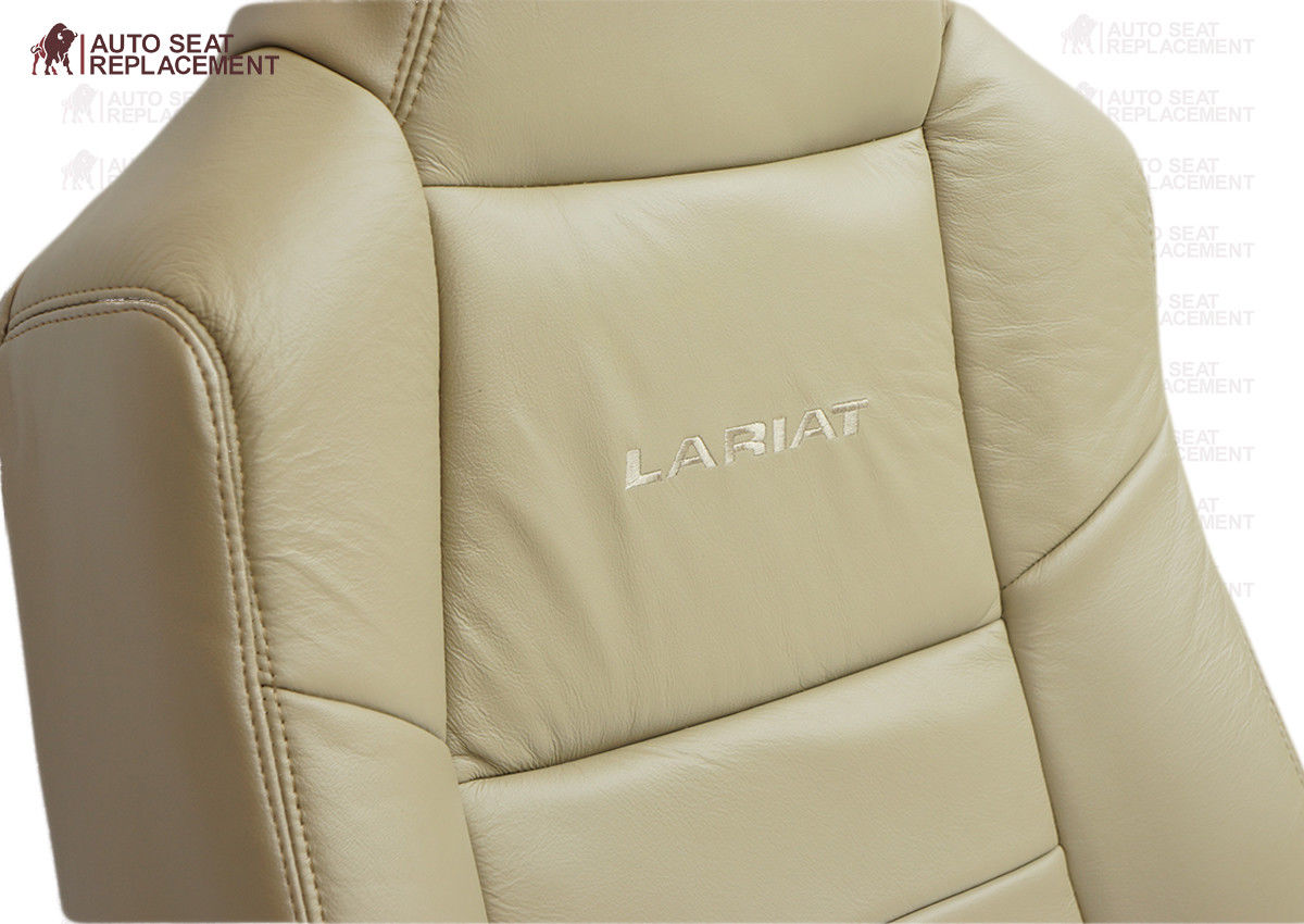 2003-2007 Ford F250 F350 Lariat Seat Cover in Tan: Choose Leather or Vinyl