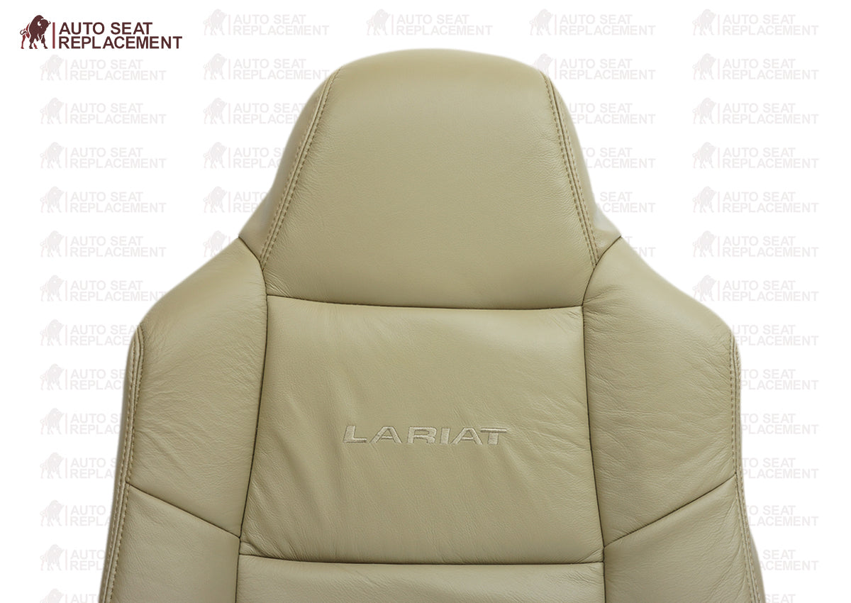 2003-2007 Ford F250 F350 Lariat Seat Cover in Tan: Choose Leather or Vinyl