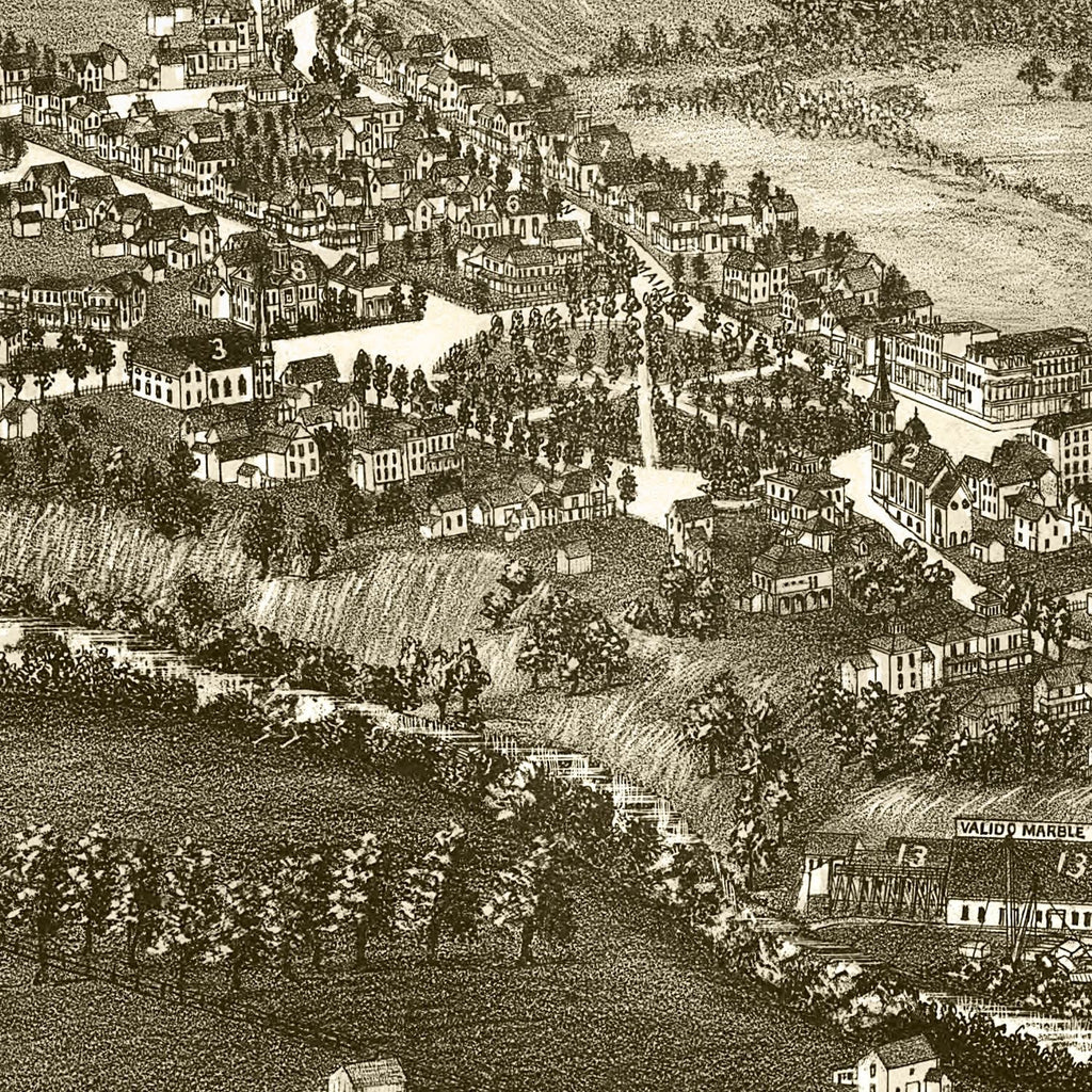 Vintage Map of Fair Haven, Vermont 1886