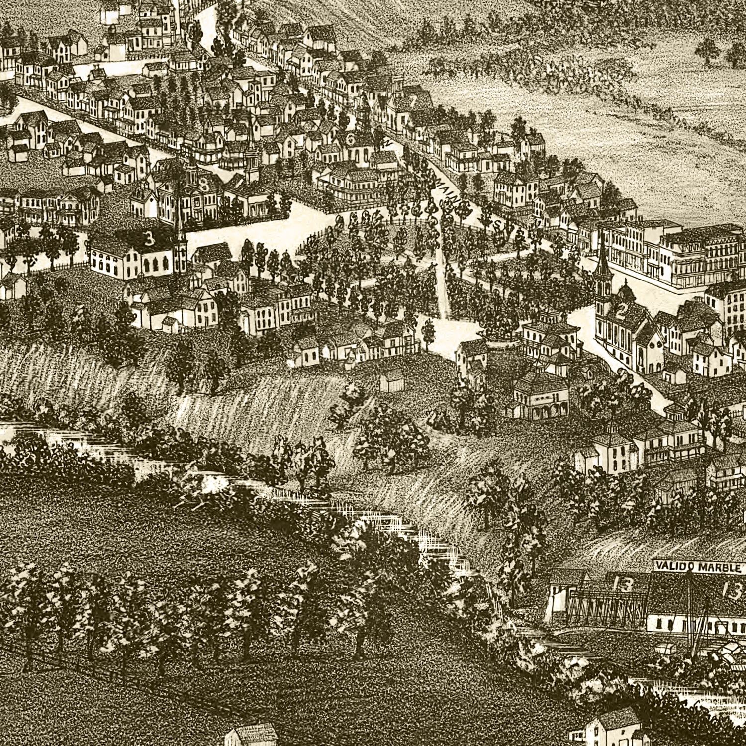 Vintage Map of Fair Haven, Vermont 1886