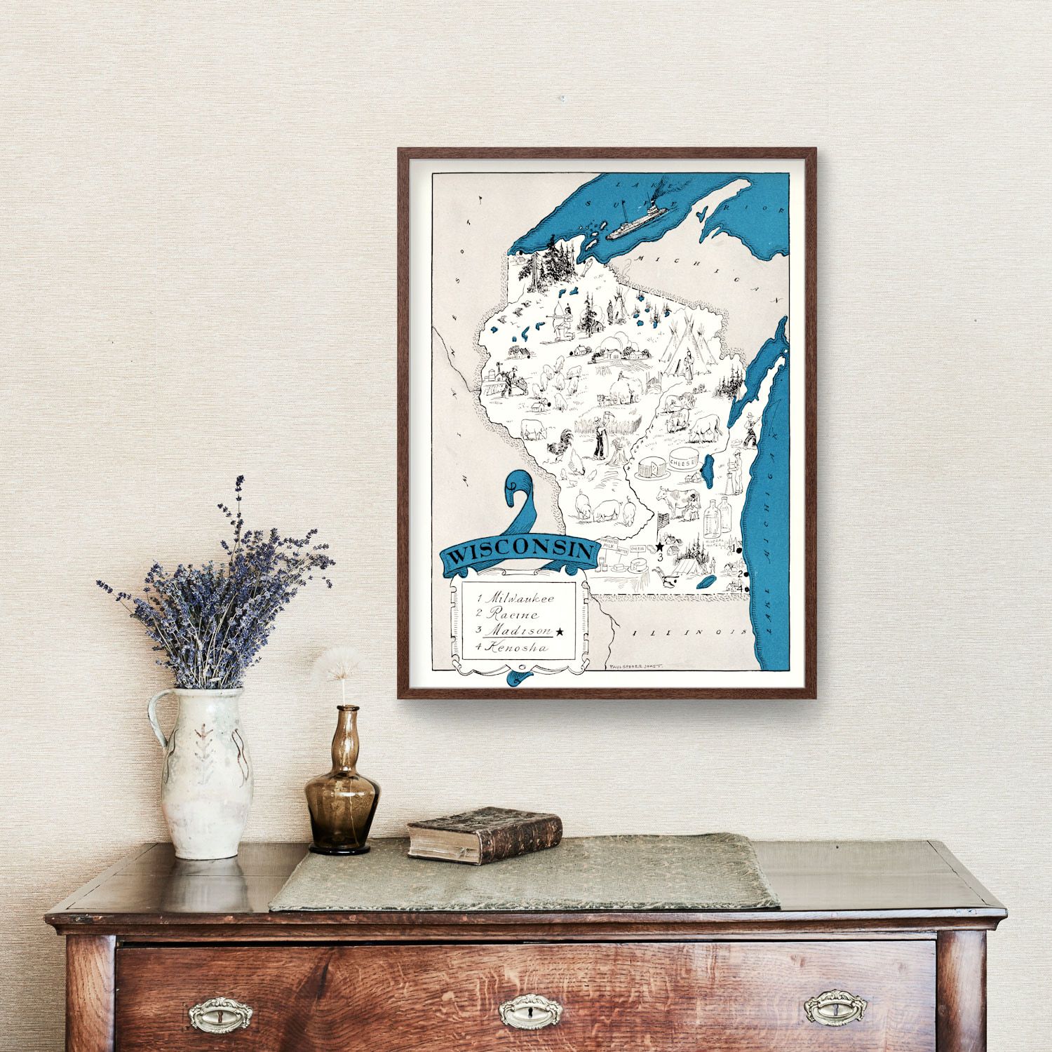 Vintage Map of Wisconsin 1931