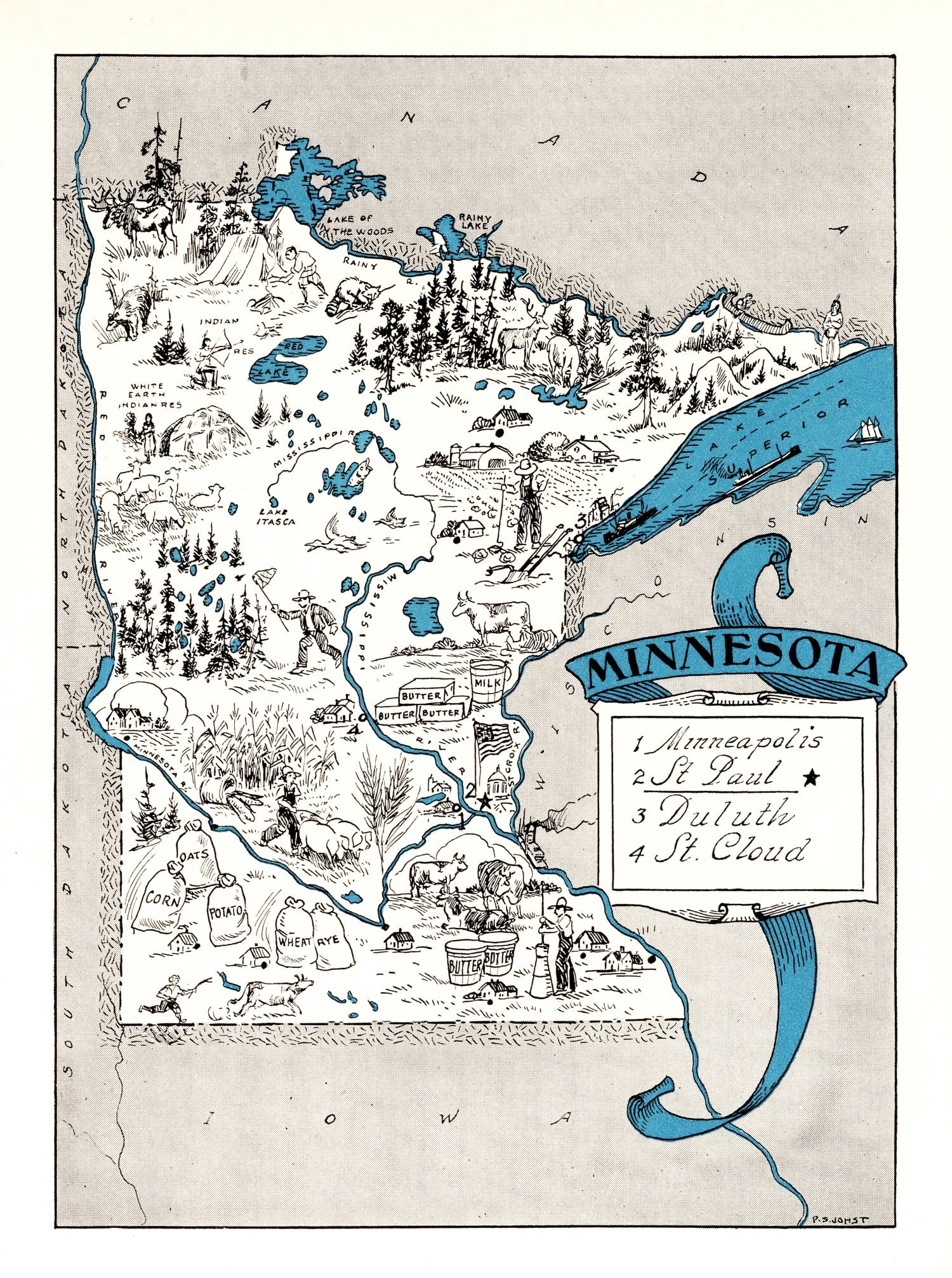 Vintage Map of Minnesota 1931