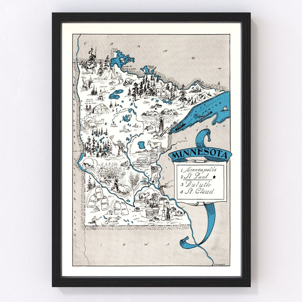 Vintage Map of Minnesota 1931