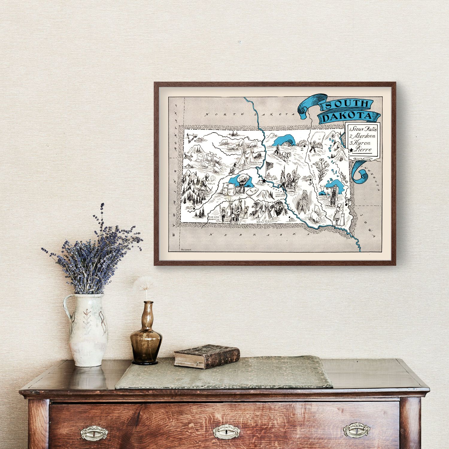 Vintage Map of South Dakota 1931