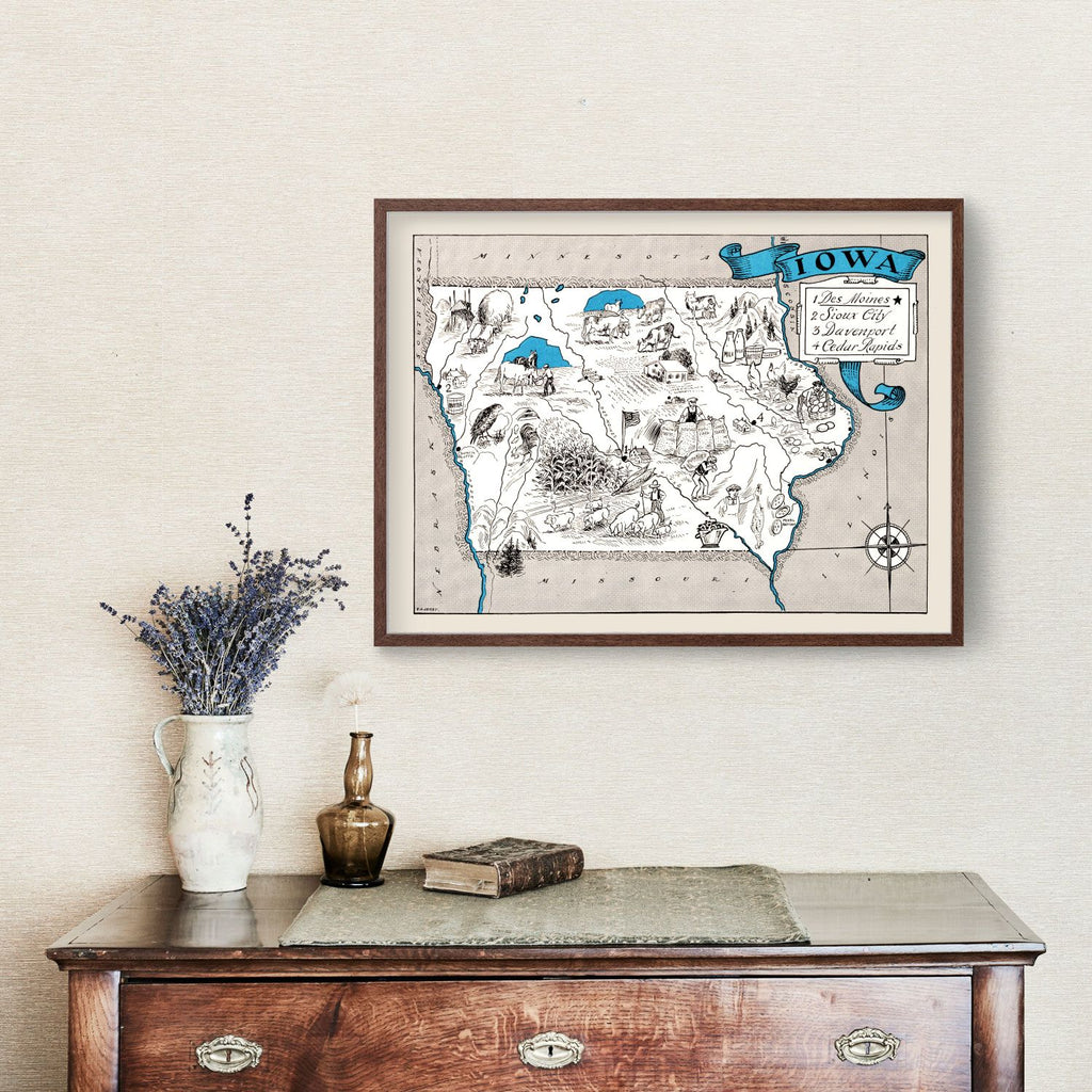 Vintage Map of Iowa 1931