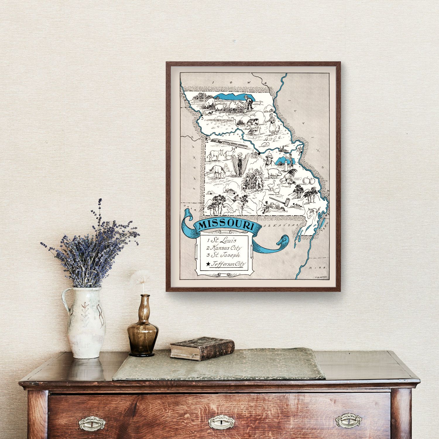 Vintage Map of Missouri 1931