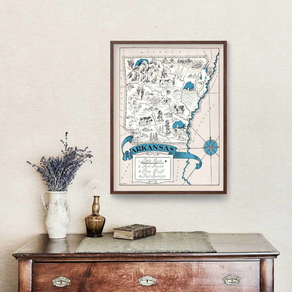 Vintage Map of Arkansas 1931
