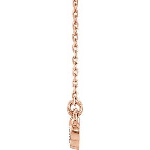 14K Rose Gold .07 CTW Lab-Grown Diamond Bar 16-18" Necklace