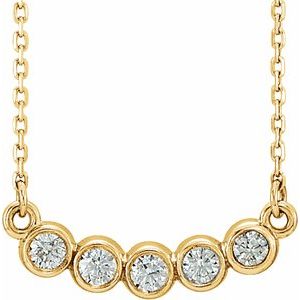 14K Yellow Gold .07 CTW Natural Diamond Bezel-Set 16-18" Necklace