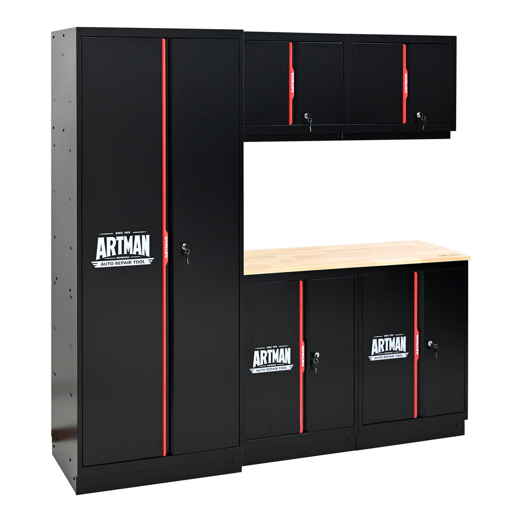 Steel Filing Cabinet With Compartments For Office Use, Storage, File Storage, Archives, And High and Low Cabinets with Black and Red finish