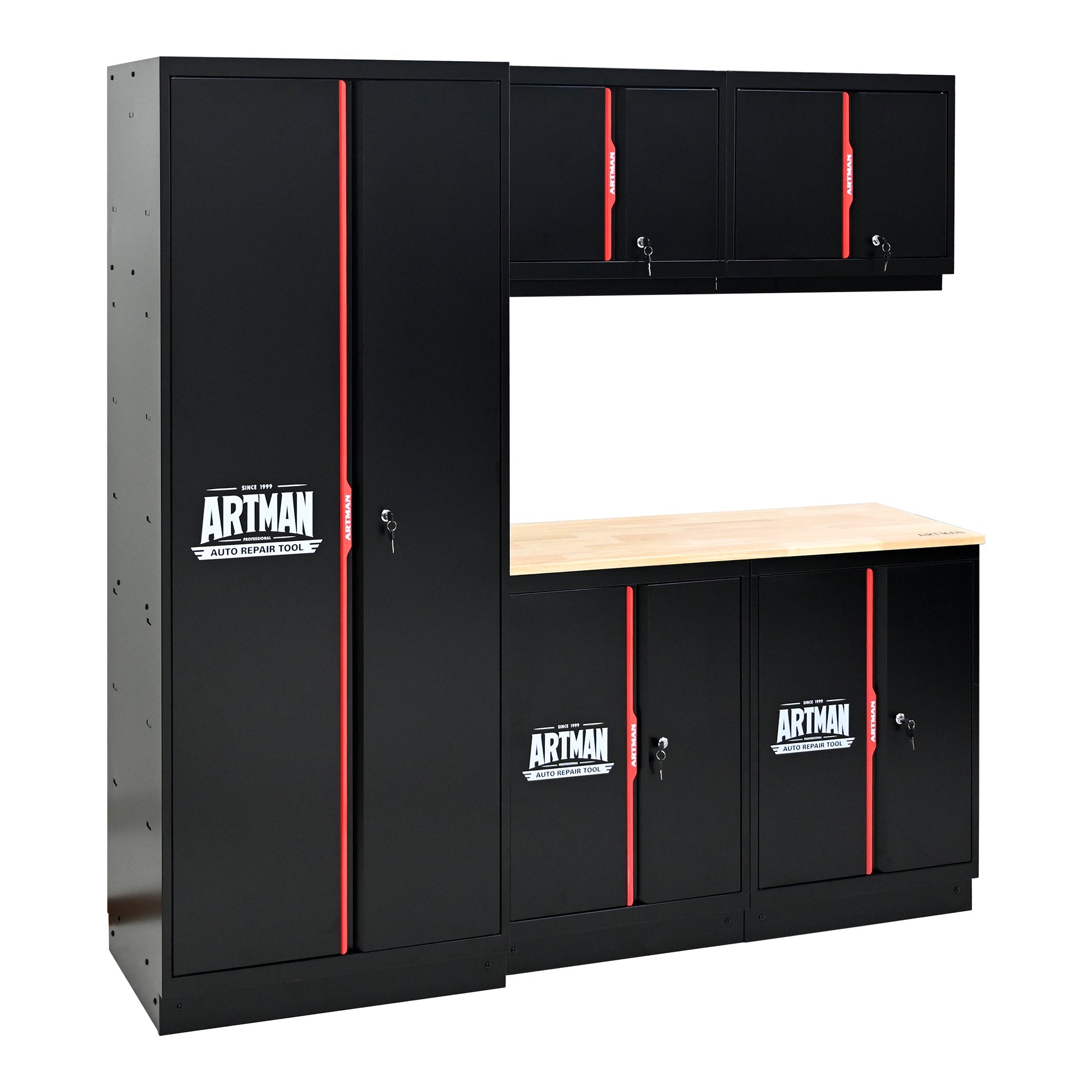 Steel Filing Cabinet With Compartments For Office Use, Storage, File Storage, Archives, And High and Low Cabinets with Black and Red finish