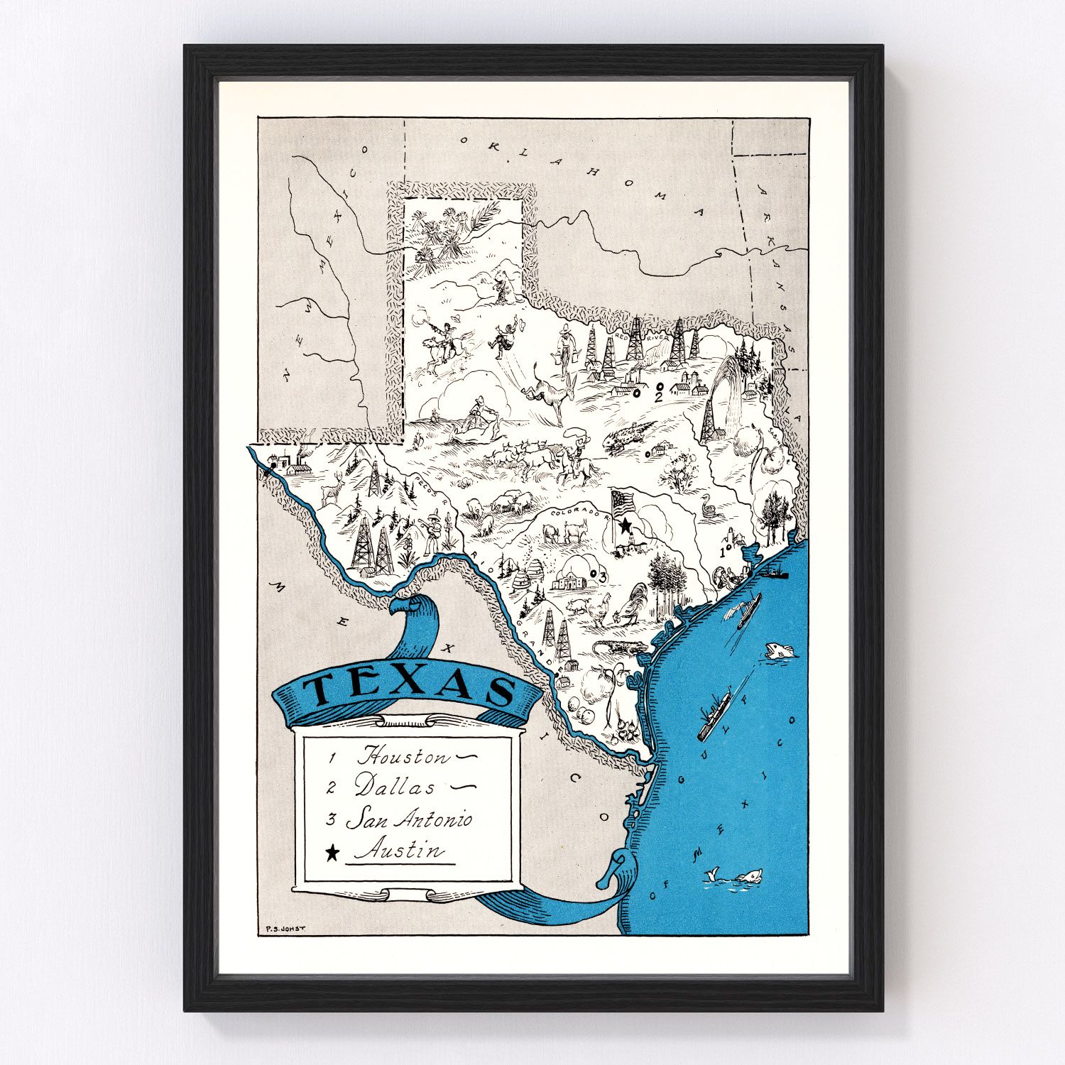 Vintage Map of Texas 1931