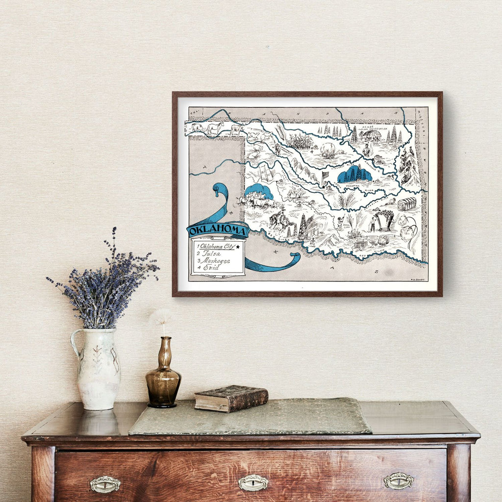 Vintage Map of Oklahoma 1931