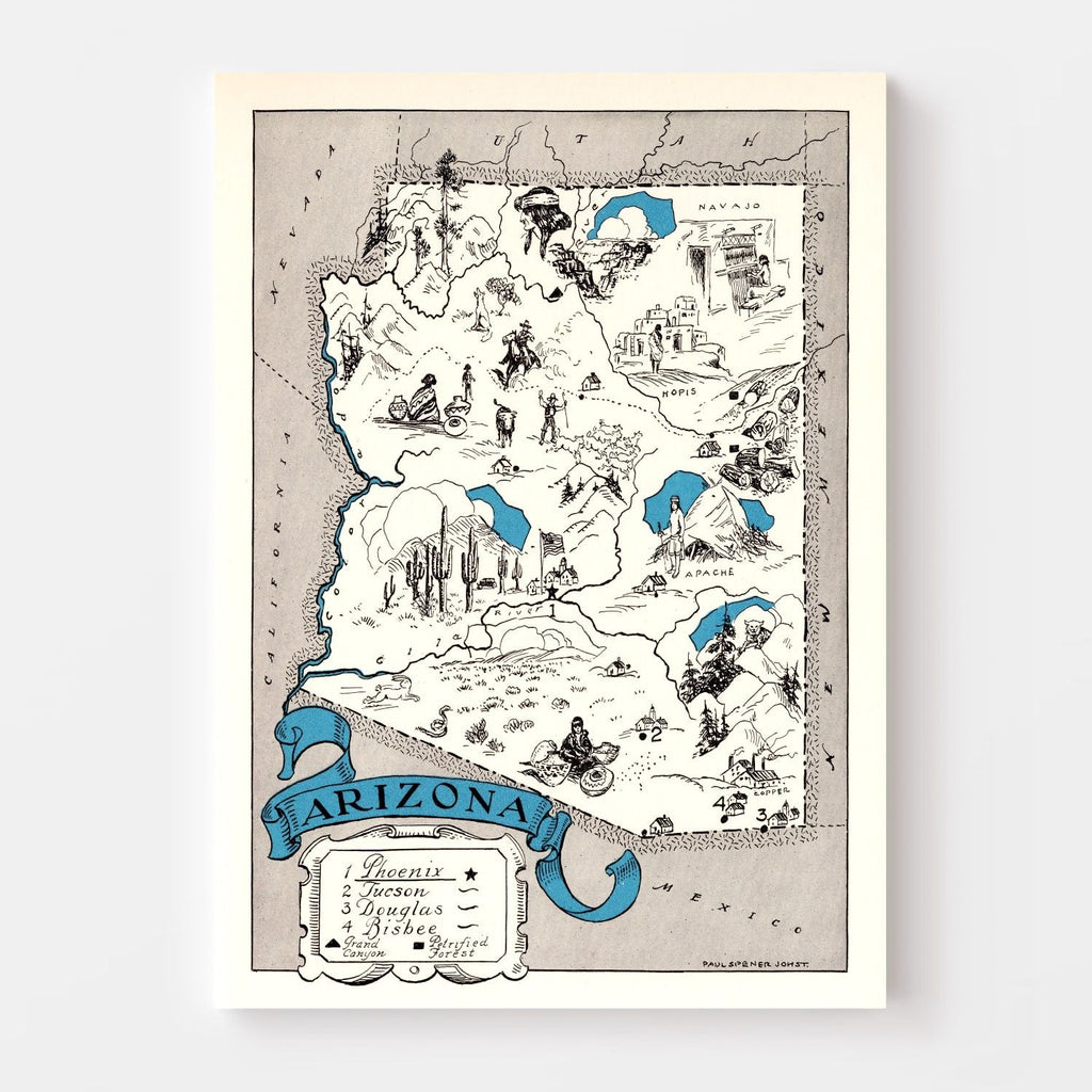 Vintage Map of Arizona 1931