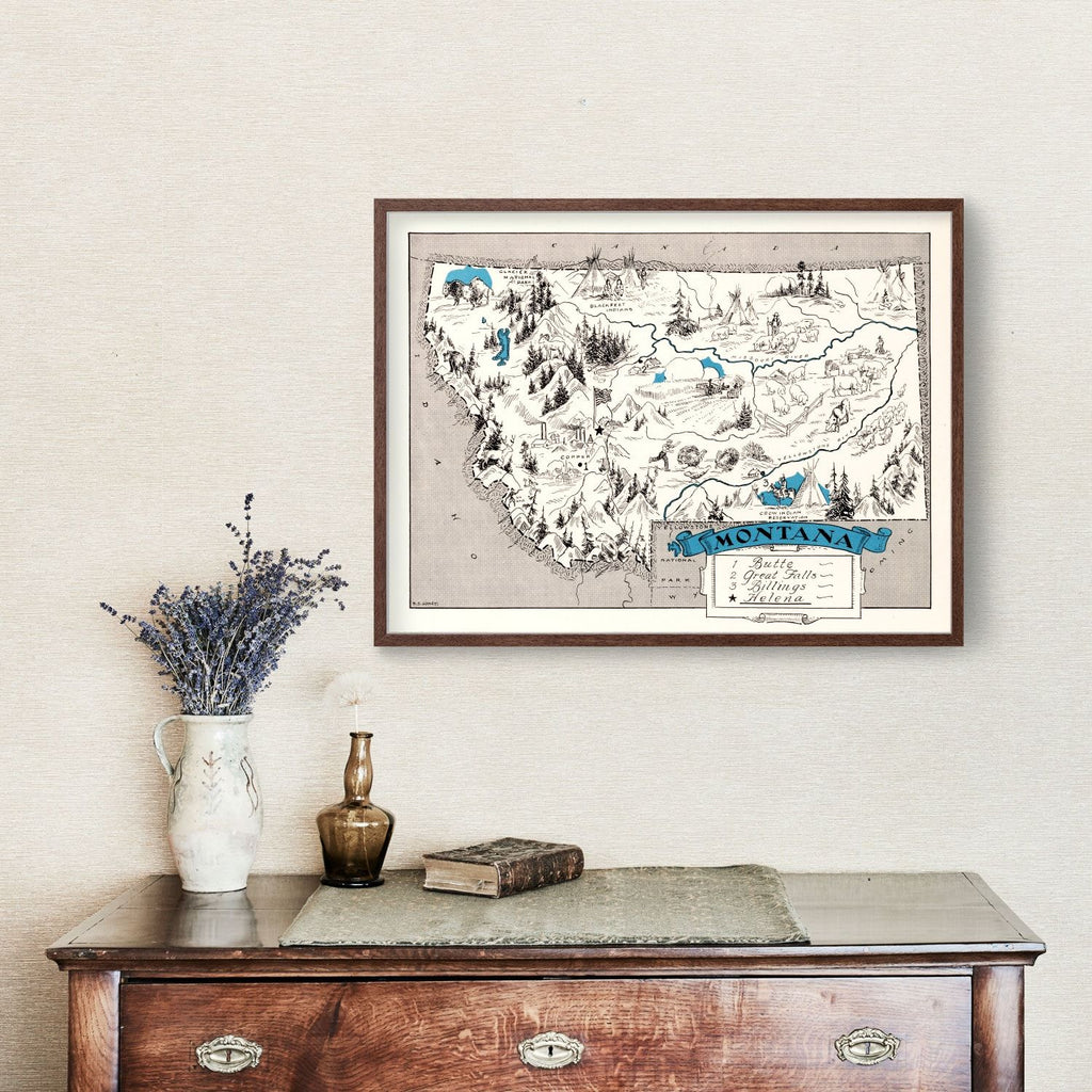 Vintage Map of Montana 1931