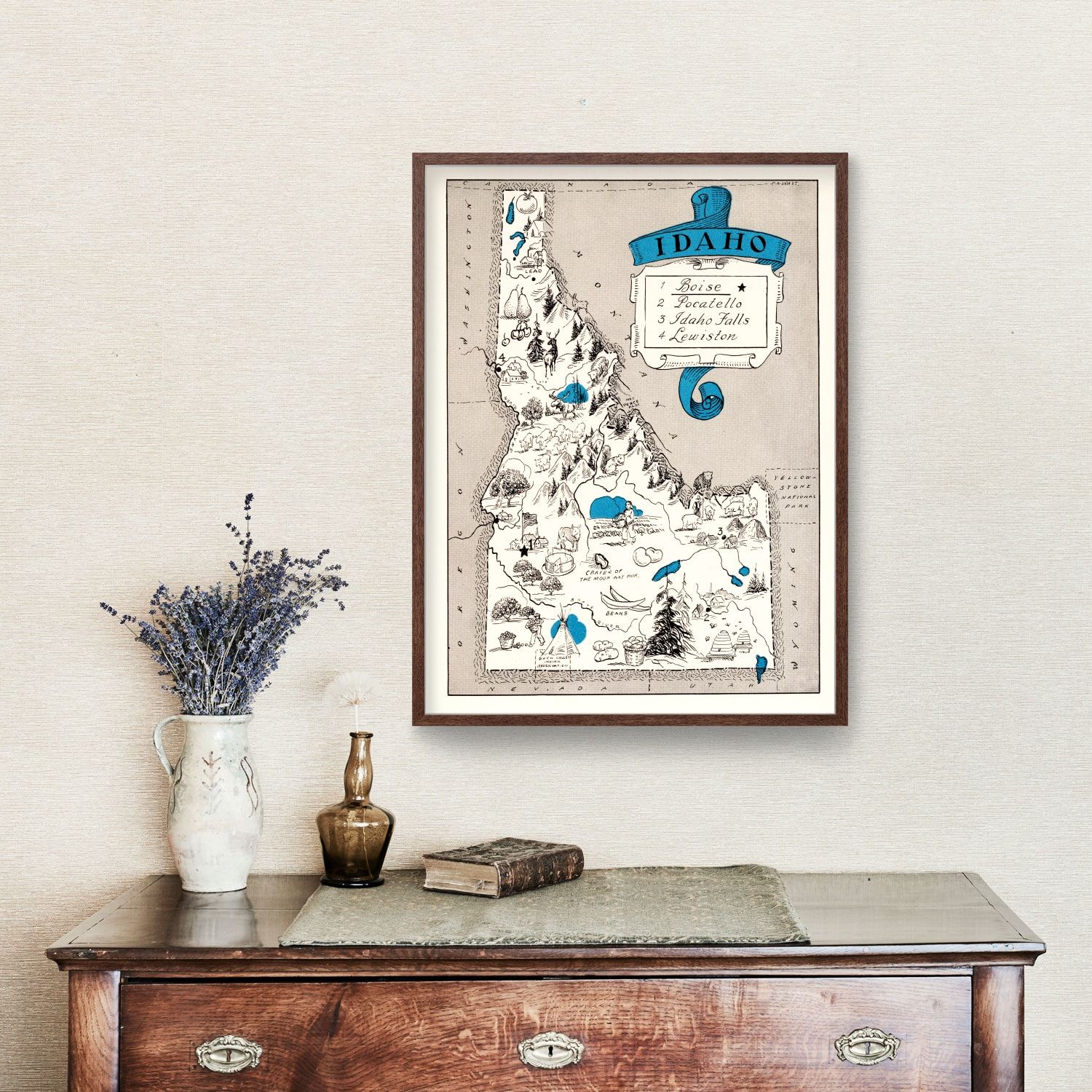 Vintage Map of Idaho 1931