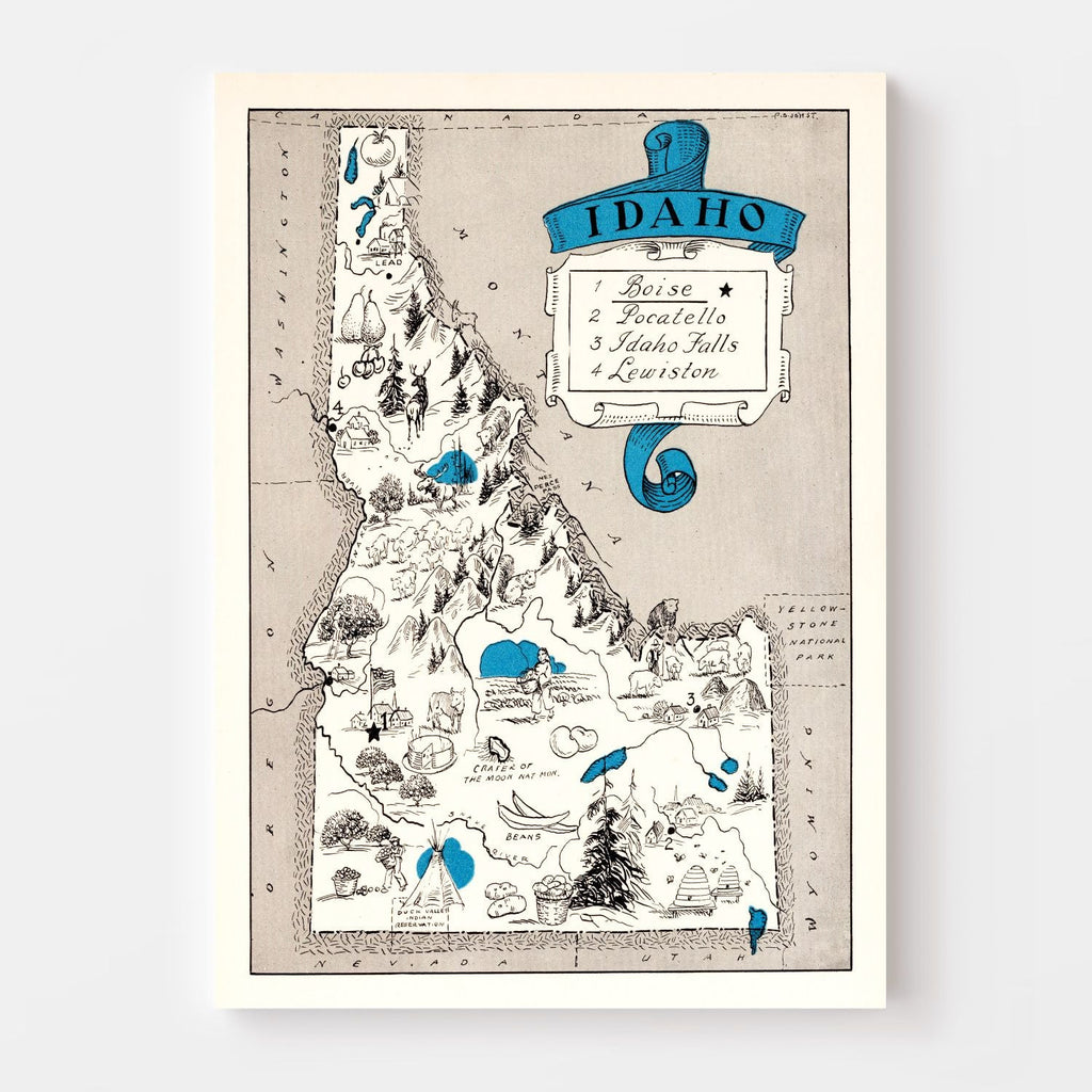 Vintage Map of Idaho 1931