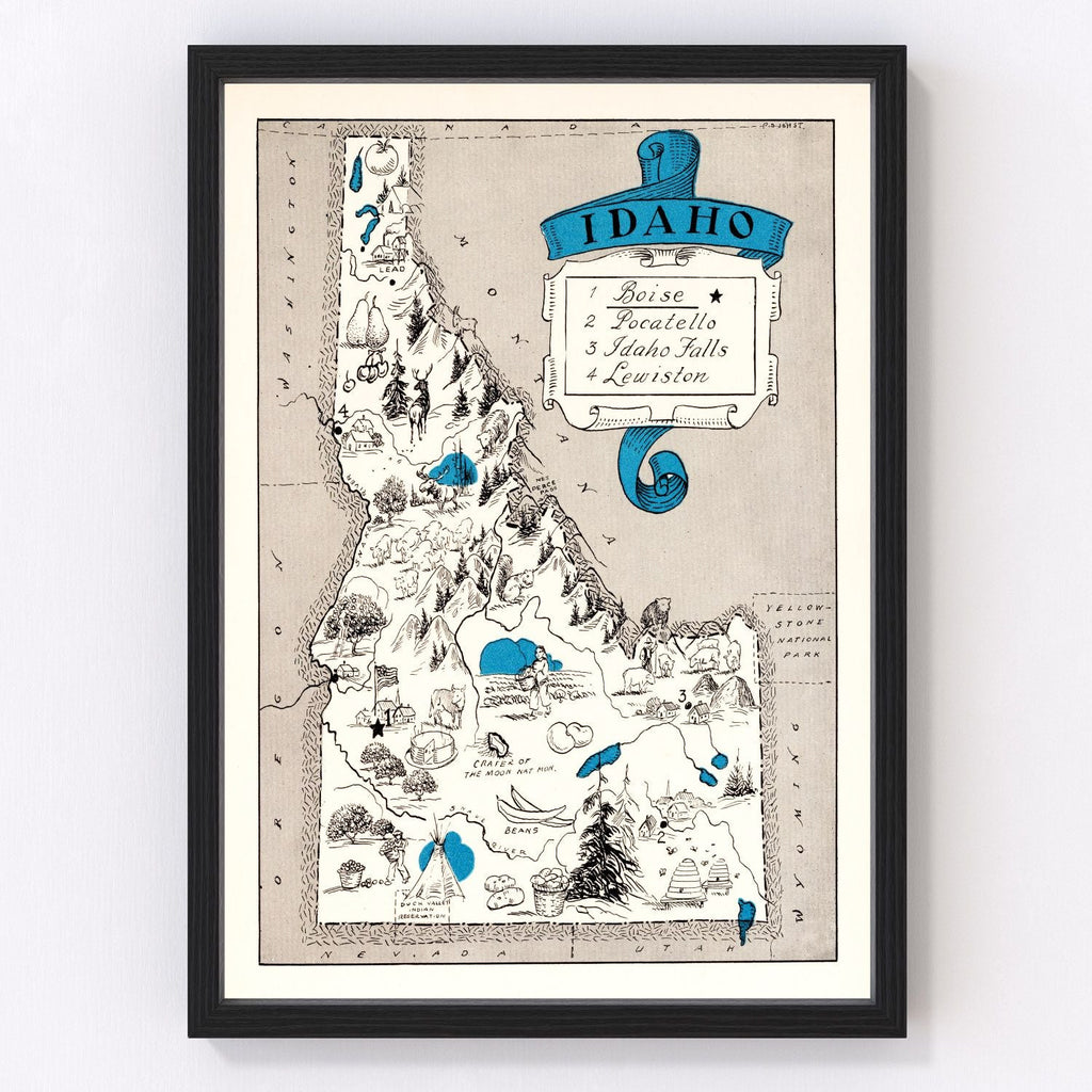 Vintage Map of Idaho 1931