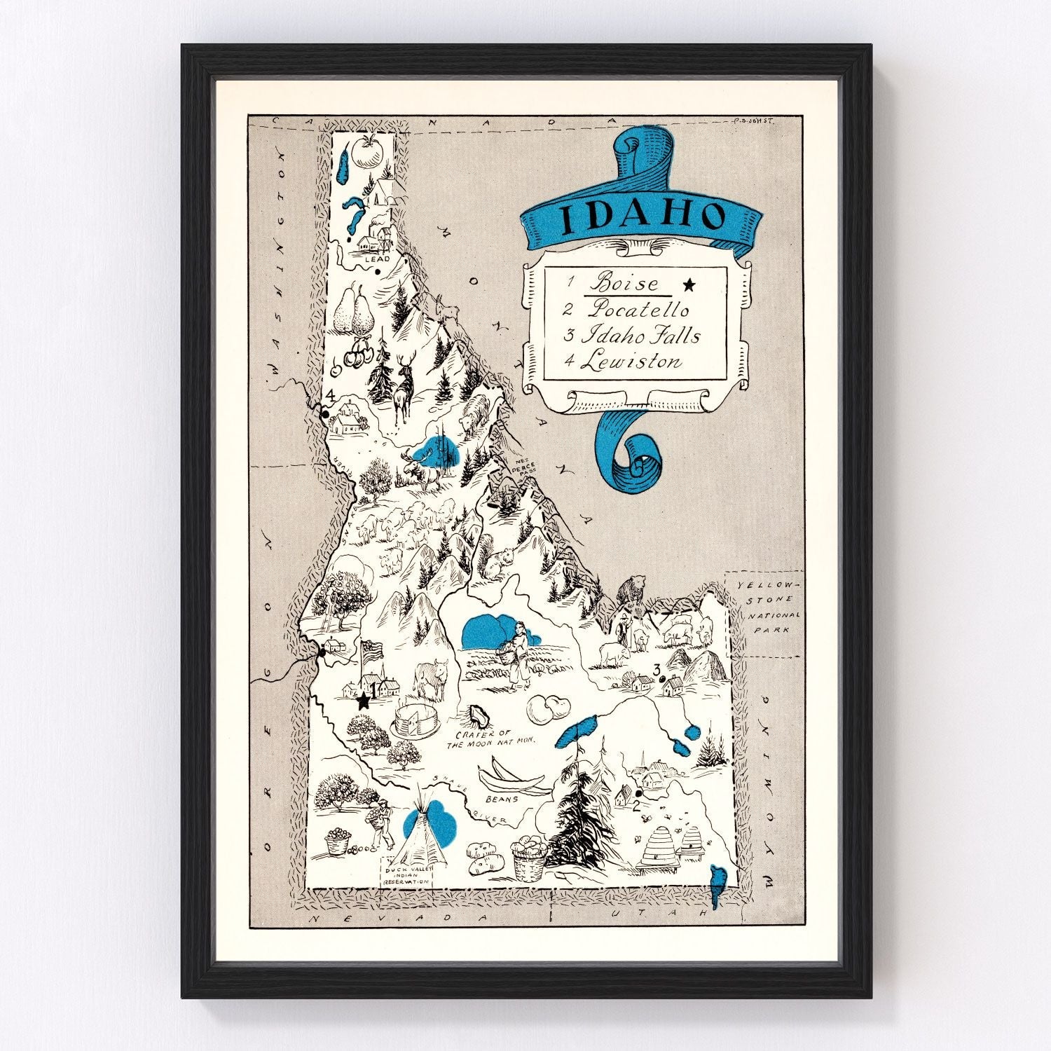 Vintage Map of Idaho 1931