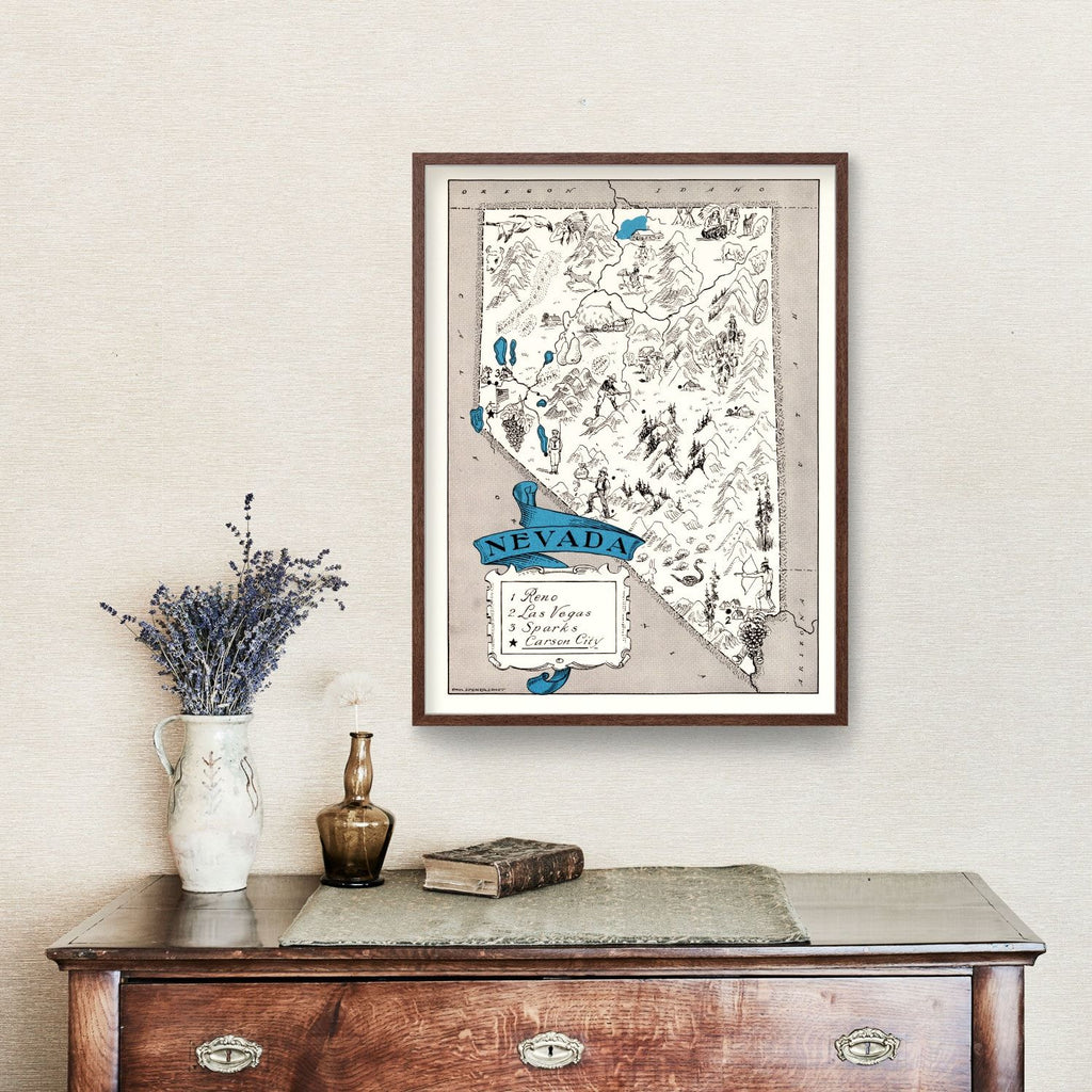 Vintage Map of Nevada 1931