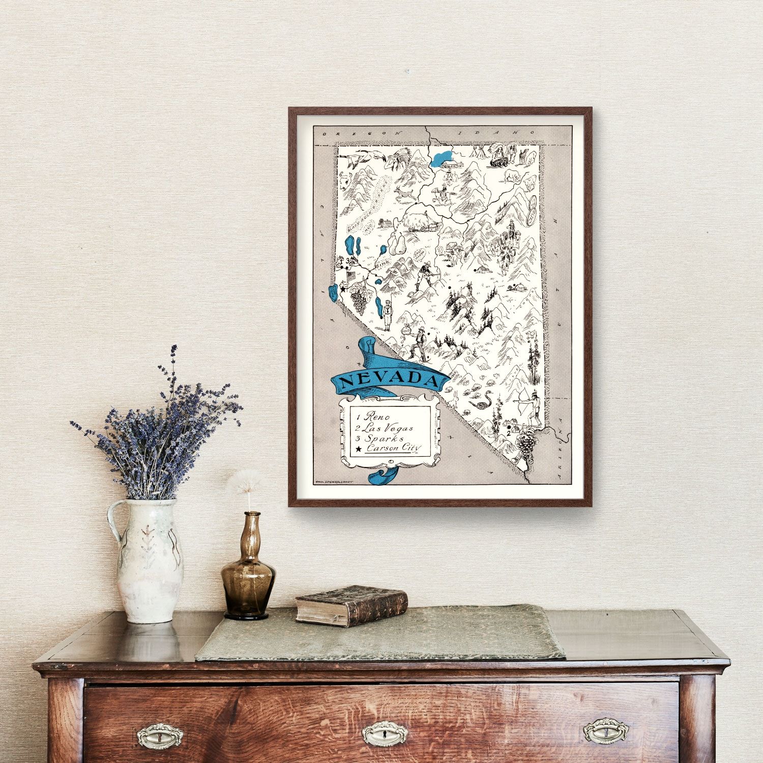 Vintage Map of Nevada 1931