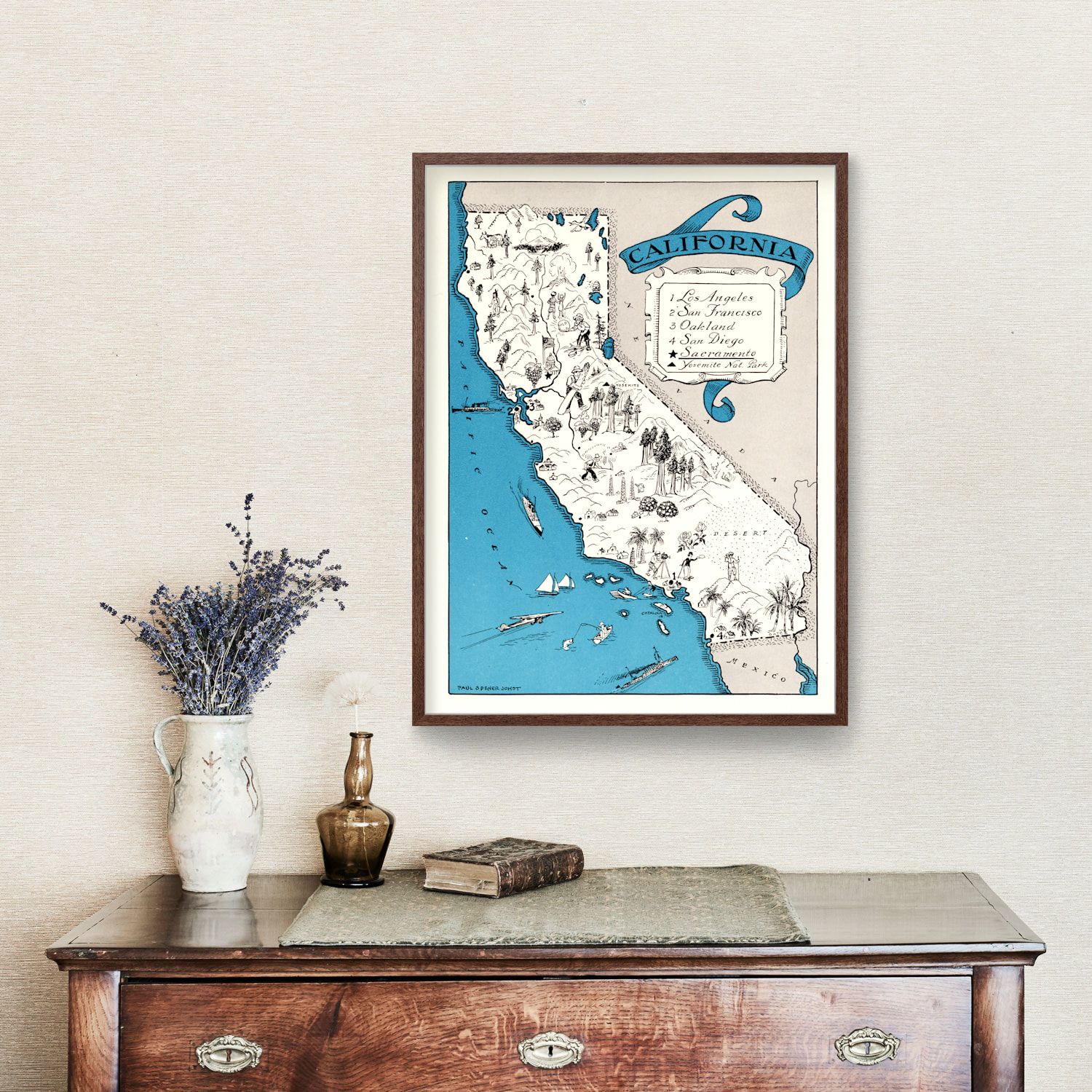 Vintage Map of California 1931