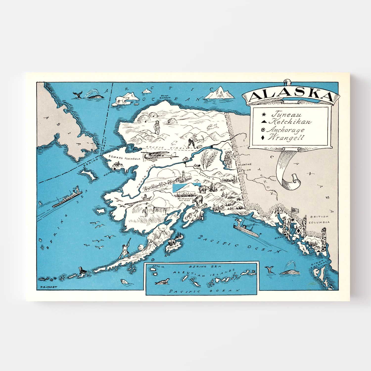 Vintage Map of Alaska 1931