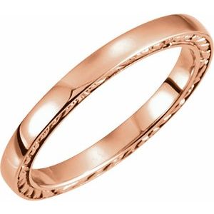 14K Rose Band Size 7