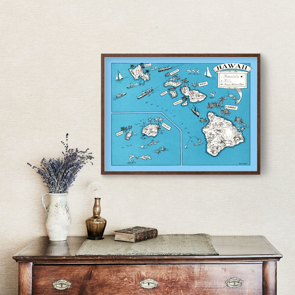 Vintage Map of Hawaii 1931