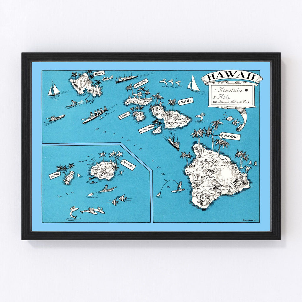 Vintage Map of Hawaii 1931