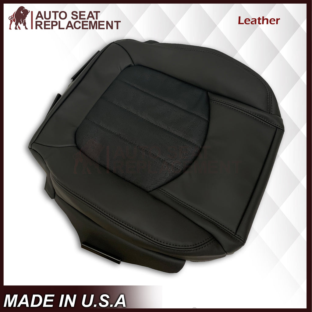2008-2012 Buick Enclave Driver or Passenger Bottom Perforated Seat Cover in Black: Choose Leather or Vinyl