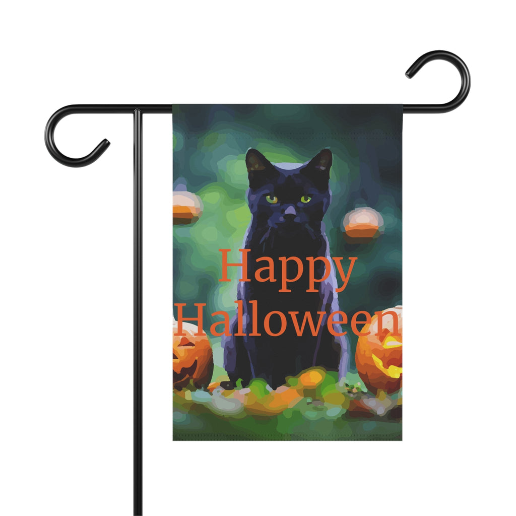 Garden Flag - Happy Halloween Black Cat Outdoor Decor