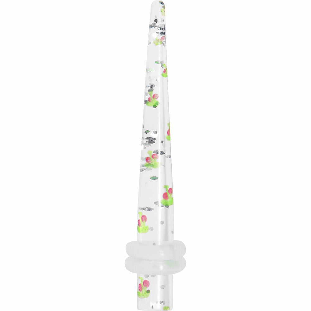 6G Clear Acrylic Glitter Cherry Confetti Taper