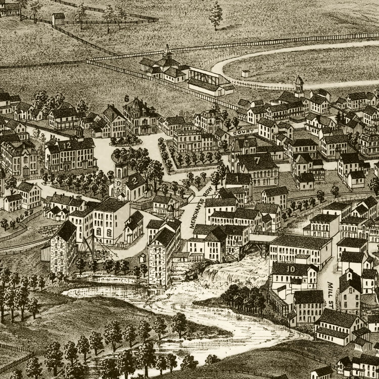 Vintage Map of Middlebury, Vermont 1886