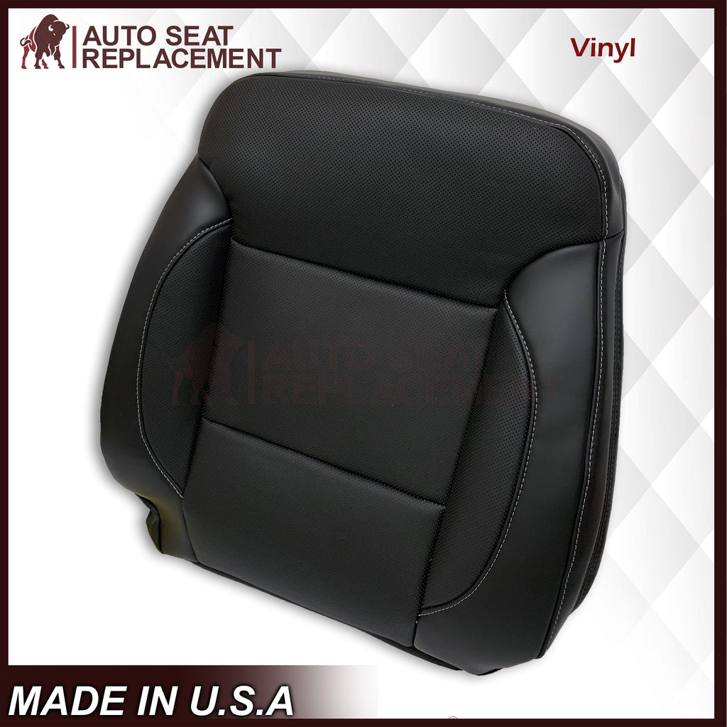 2014 - 2019 Chevy Silverado Tahoe Suburban & GMC Yukon Perforated Leather Seat Cover Replacement in Black (Perforated Jet Black)