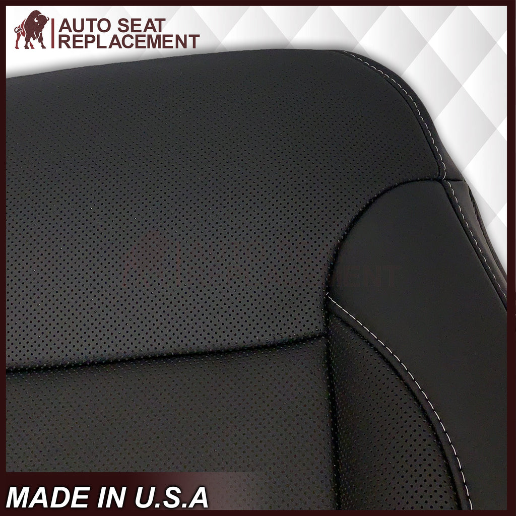 2014 - 2019 Chevy Silverado Tahoe Suburban & GMC Yukon Perforated Leather Seat Cover Replacement in Black (Perforated Jet Black)